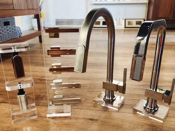 curved faucets and sink parts