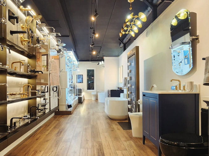 Interior of the Bath & Kitchen showroom at Penstan Supply Cranberry PA