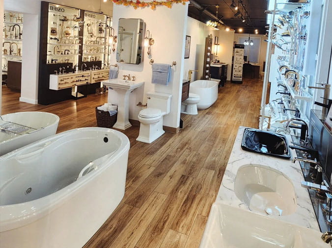 Inside the Bath & Kitchen showroom at Penstan Supply Cranberry PA